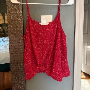 Lush Red Floral Camisole Top